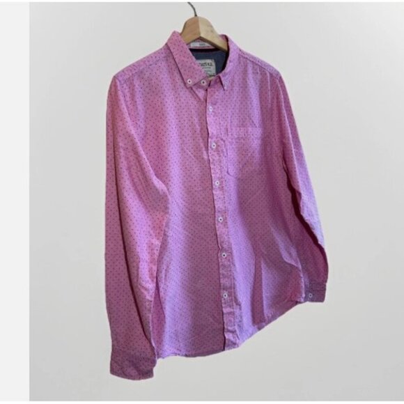 Heritage Report Collection Shirt Mens Size Medium Slim Fit Long Sleeve Pink Blue - Picture 5 of 10